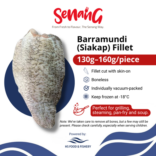 SIAKAP FILLET (130-160g/piece), VACUUM-PACKED