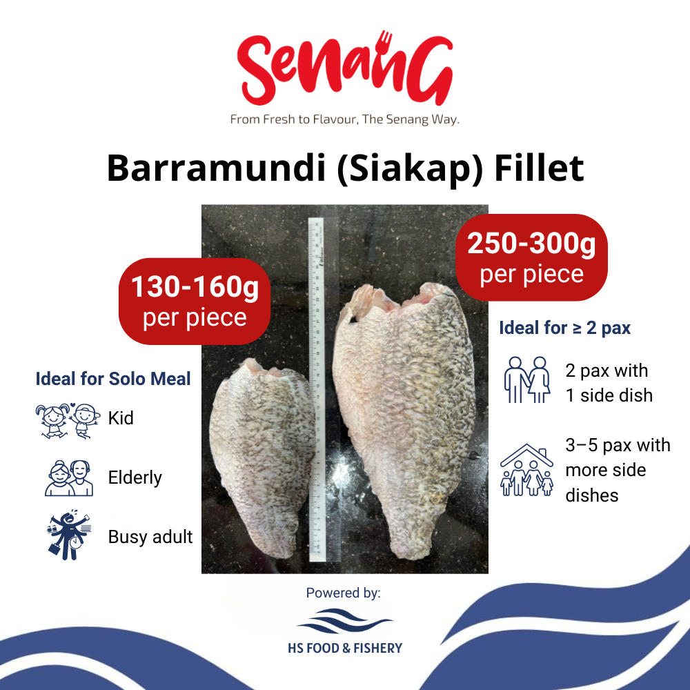 [BUNDLE DEAL] 5 PIECES SIAKAP FILLET (280-300g/piece), VACUUM-PACKED