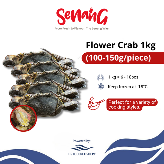 FLOWER CRAB (1kg/ pack - 100-150g/pc) - FRESH FROZEN