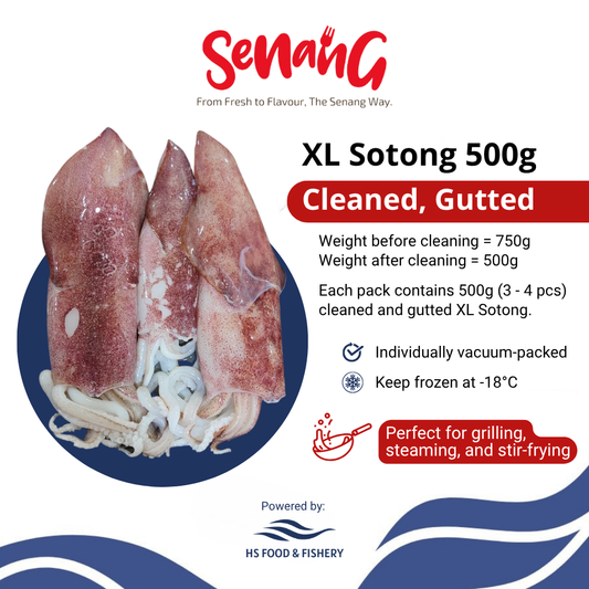 ENDAU SOTONG (Size 5 - 7 inch - 500g/pack) - CLEANED, GUTTED, IQF VACUUM-PACKED